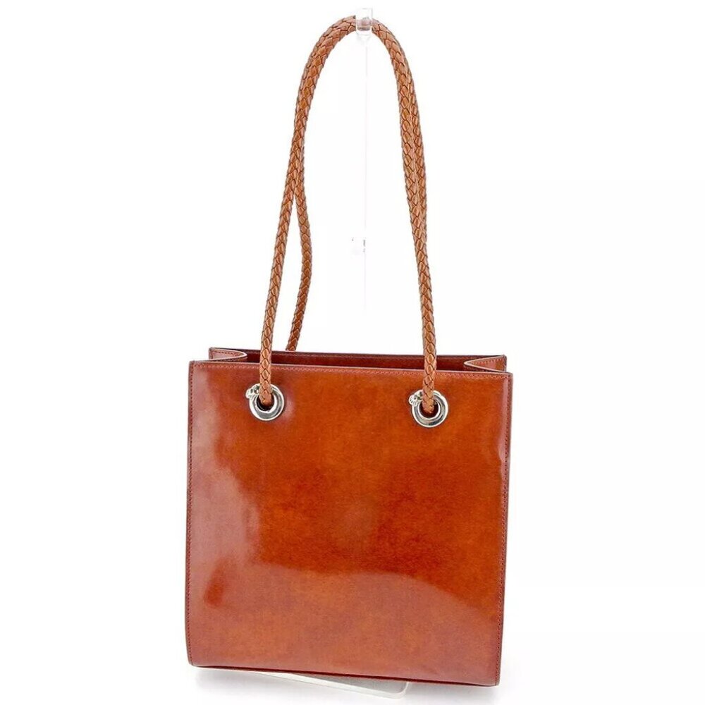 Cartier Tote Bag Panther Brown Silver Ladies Authentic